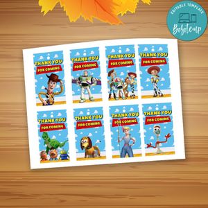 Toy Story 4 Thank you tag Template to Print at Home Instant Download