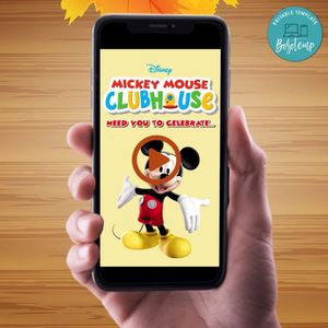 Mickey Mouse CLubhouse Customizable Mp4 Video Invitation File Template Instant Download