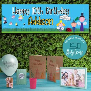 Ben and Holly Birthday Banner Printable Instant Download