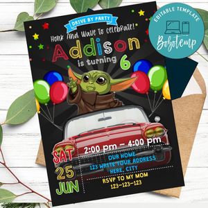 Baby Yoda Star Wars Drive By Birthday Parade Invitation Printable Instant Download