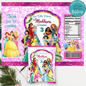 Disney Princess Chip Bag Digital File Printable Instant Download