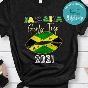 Jamaica Girl Trip Lip Flag PNG file template