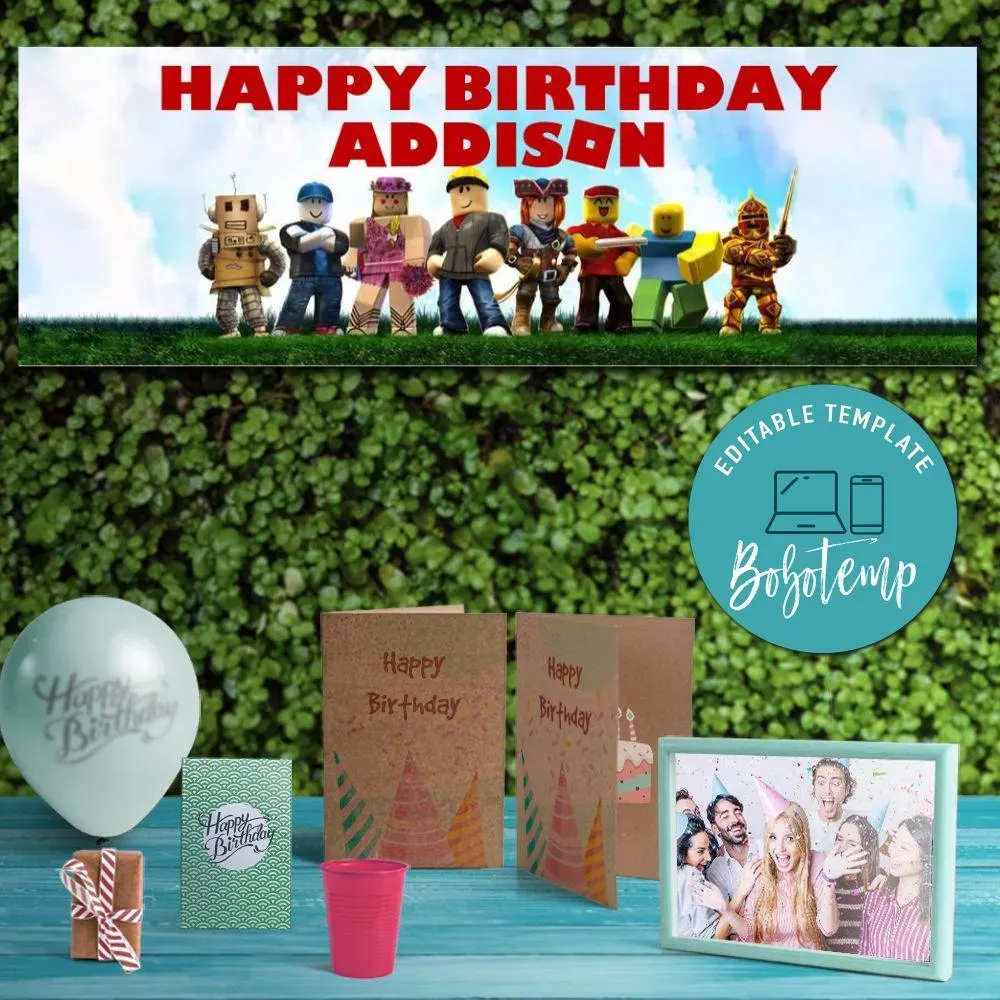 Free Printable Roblox Birthday Banner