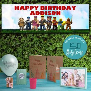 Roblox Birthday Banner Printable Instant Download
