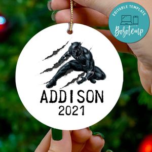 Black Panther Christmas Acrylic Ornament Gift