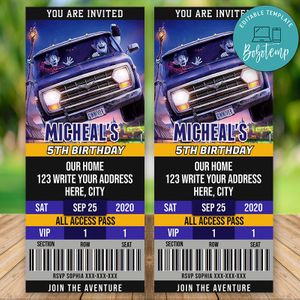 Editable Onward Ticket Birthday Flyer Instant Download