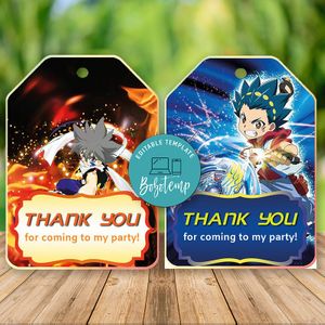 Editable Beyblade Burst Thank You Tag Instant Download