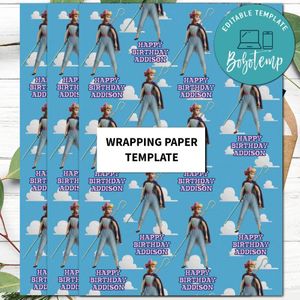 Bo Peep Toy Story Wrapping Paper Template to Print at Home Instant Download