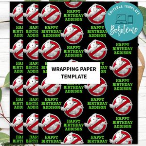 Ghostbusters Gift Wrap Template to Print at Home Instant Download