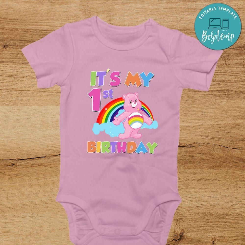 Care Bears Baby Hugs 1st Birthday PNG file template