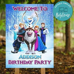Frozen 2 Birthday Welcome Sign Digital File Printable Instant Download