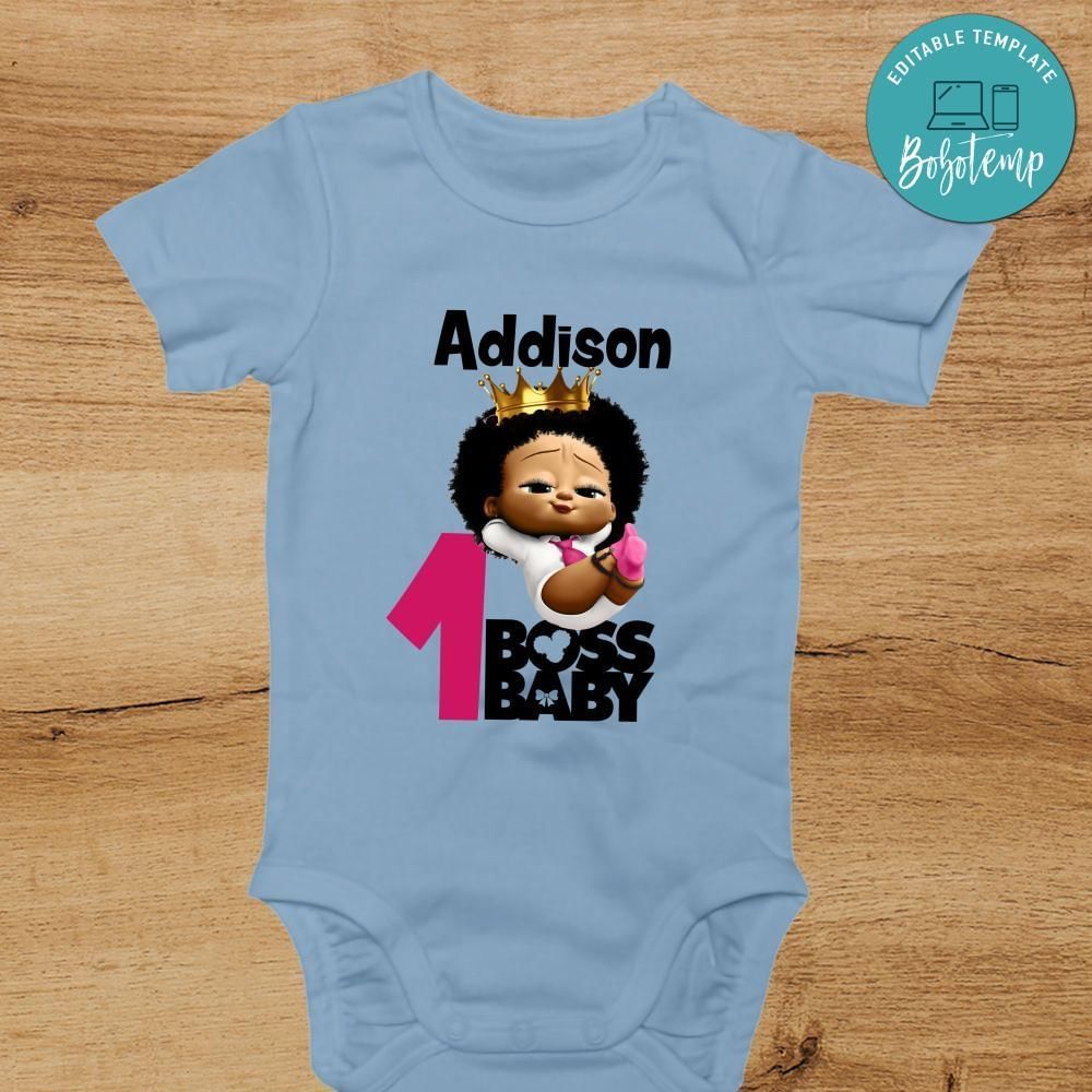 African Girl Baby Boss First Birthday PNG file template