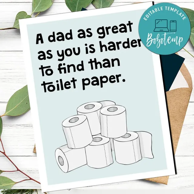 Cute Unique Greeting Card Funny Father's Day Quarantine Card