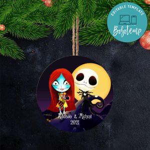 Jack skellington Christmas Wood Ornament Gift