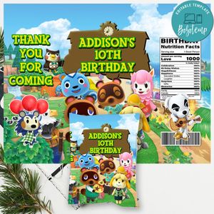 Animal crossing Chip Bag Digital File Printable Instant Download