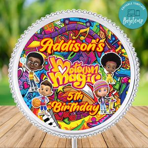 Magic Motown Charger Plate Label Template to Print at Home Instant Download