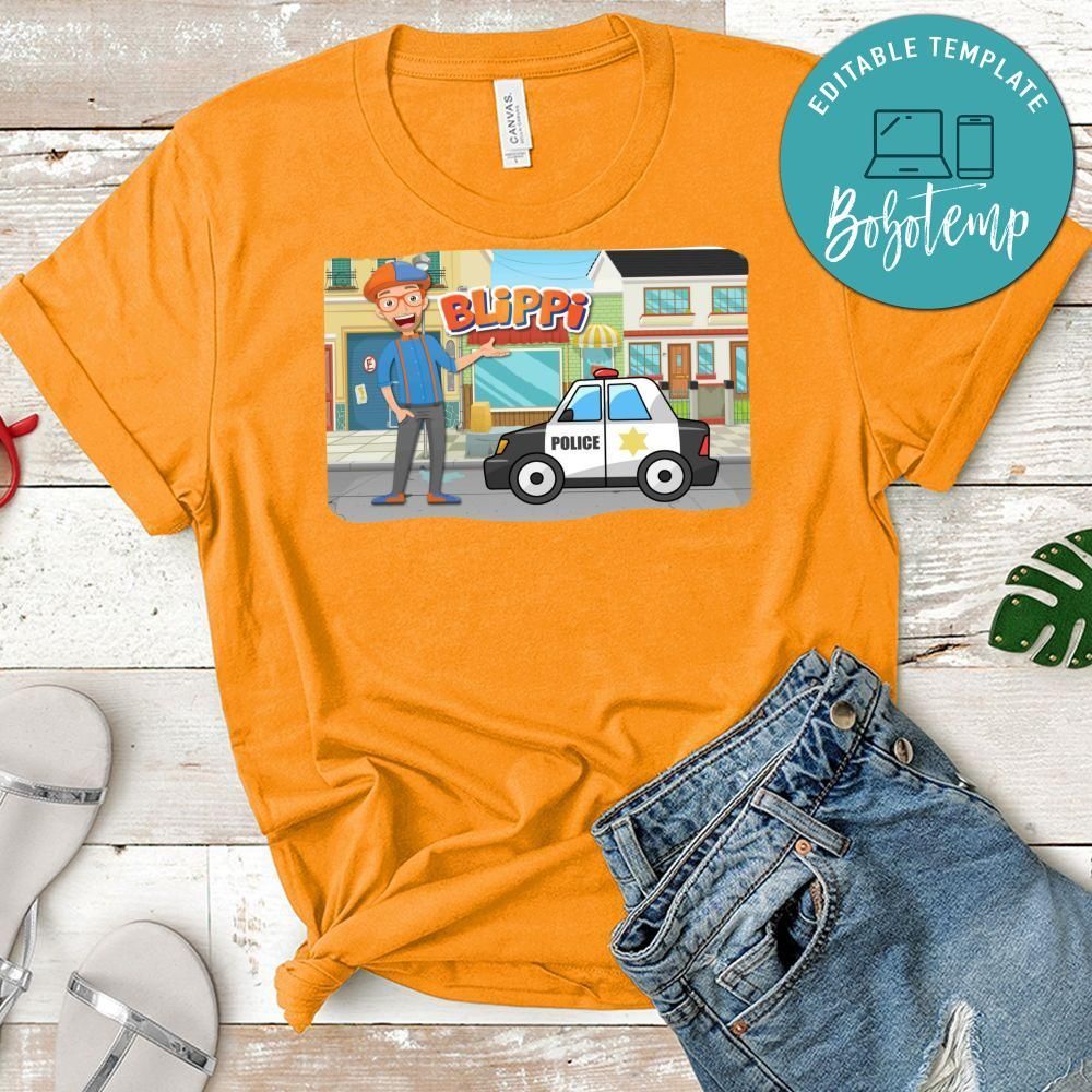 Blippi Police Car Song Inspired T-Shirt for Toddler