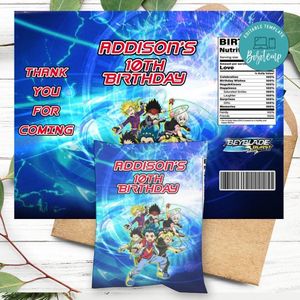 Beyblade Chip Bag Digital File Printable Instant Download