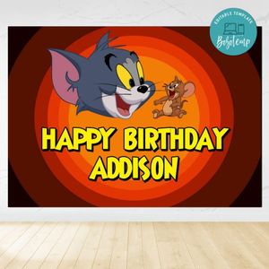 Tom and Jerry Backdrop Digital File Template Instant Download