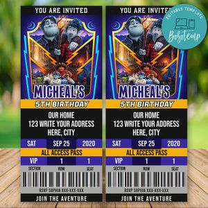 Editable Onward 2020 Ticket Birthday Invitation Instant Download