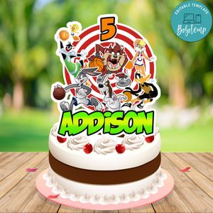Space Jam Birthday Cake Topper Template Printable Instant Download