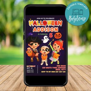 Cocomelon Halloween E Invite Customizable Template Instant Download