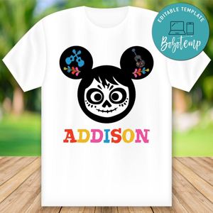 Miguel Rivera Coco Day of the Dead Minnie Mouse Shirt PNG File Template Instant Download