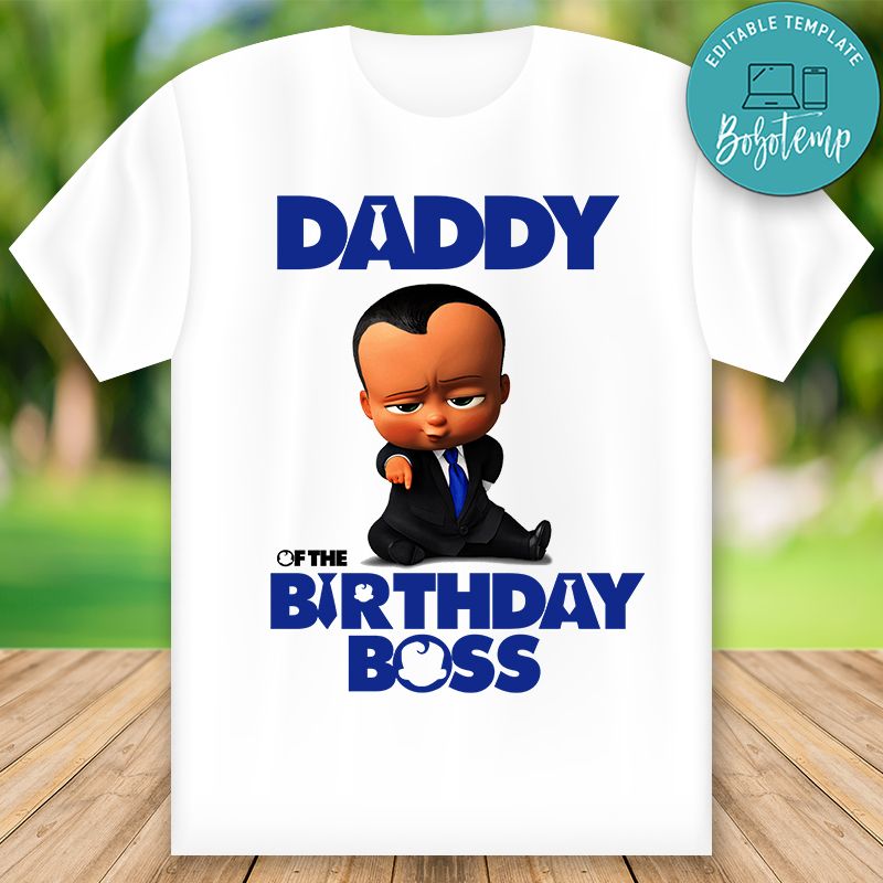 Printable African Baby Boss Birthday TShirt For Dad Digital File