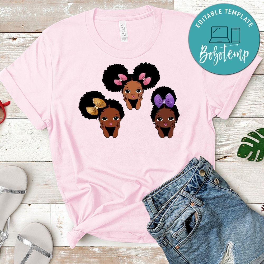 Peekaboo girl with puff afro ponytails PNG file template