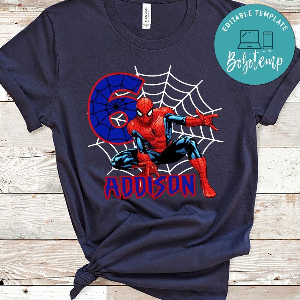 Custom Spiderman 6th Birthday Shirt for Boy