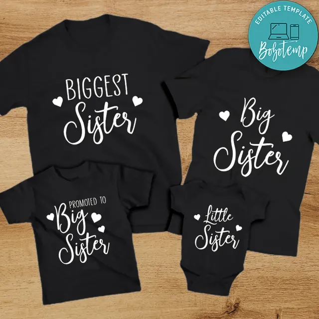 biggest sister and big sister shirts