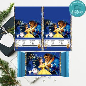 Beauty and The Beast hershey Candy Bar Wrapper Digital File Printable Instant Download