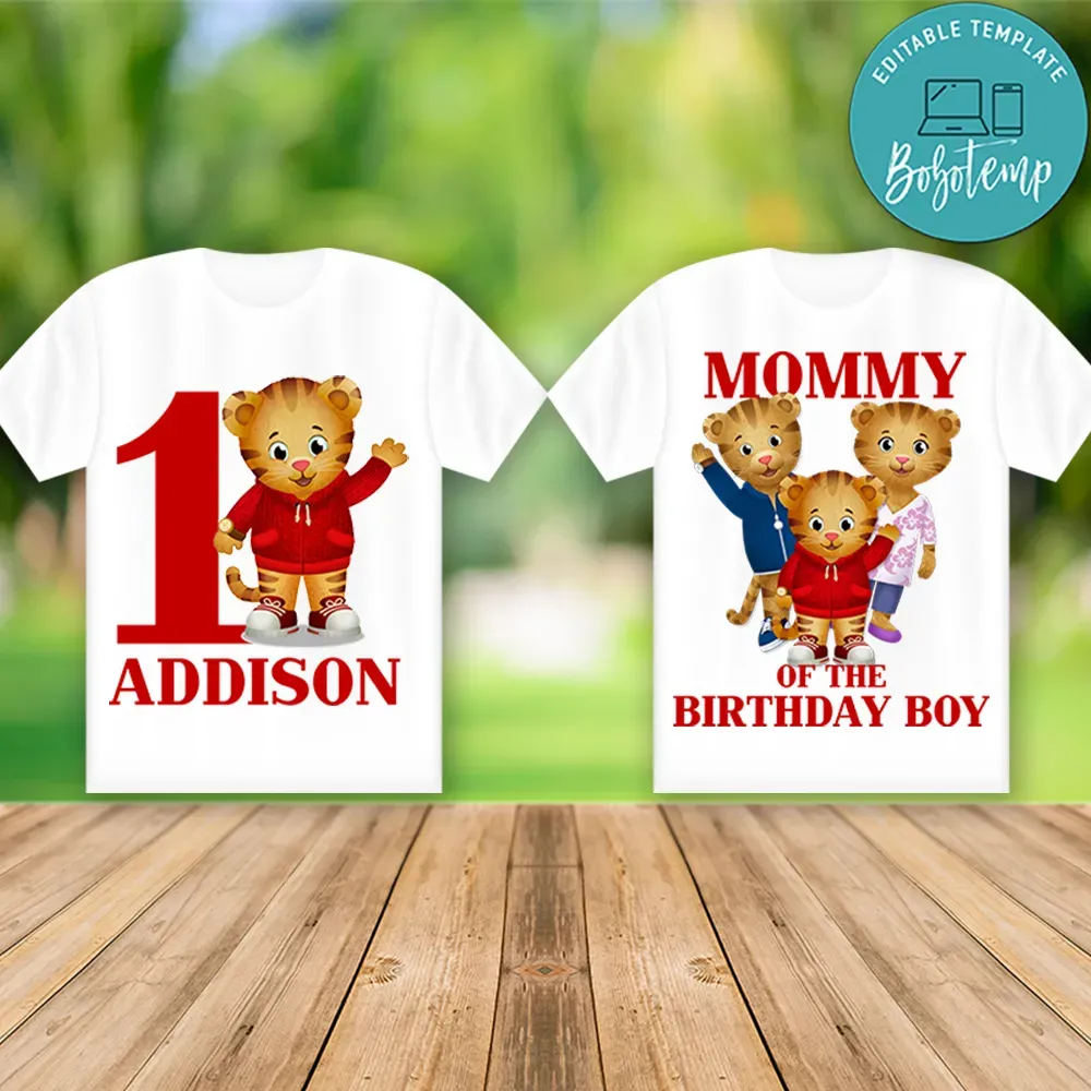 Printable Daniel Tiger Family Shirts Template Instant Download Bobotemp