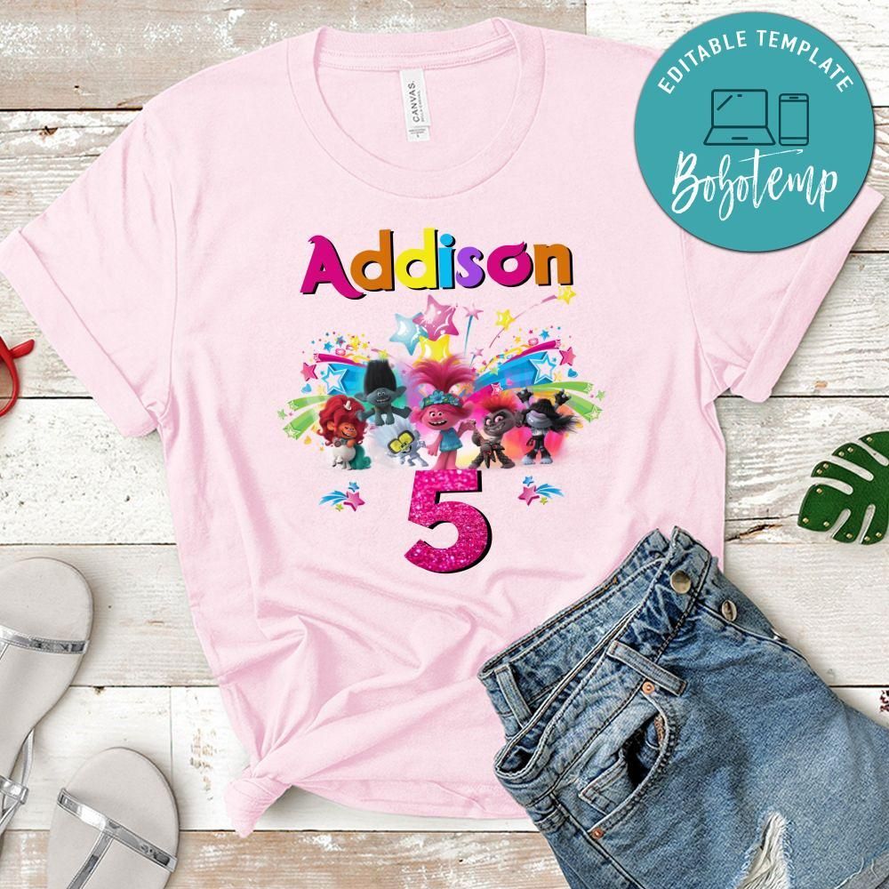 Custom Trolls World Tour Birthday Shirt for Kid