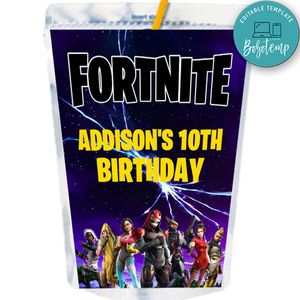 Video game Capri Sun Labels Digital File Printable Instant Download