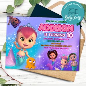Bloopies Birthday Flyer Template to Print at Home Instant Download