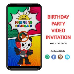 Ryan's world Video Invitation Digital Template Customizable Instant Download