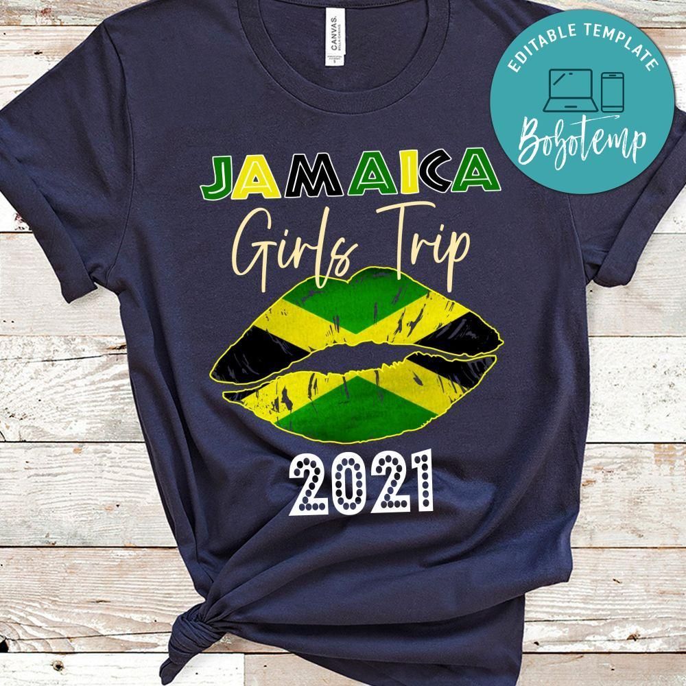 Jamaica Girl Trip Lip Flag PNG file template