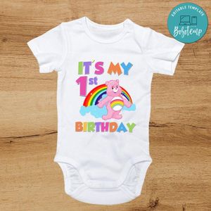 Care Bears Baby Hugs 1st Birthday PNG file template