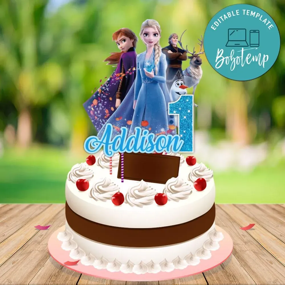 Printable Frozen 2 Birthday Cake Topper Template Diy Bobotemp