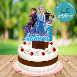Printable Frozen 2 Birthday Cake Topper Template Instant Download