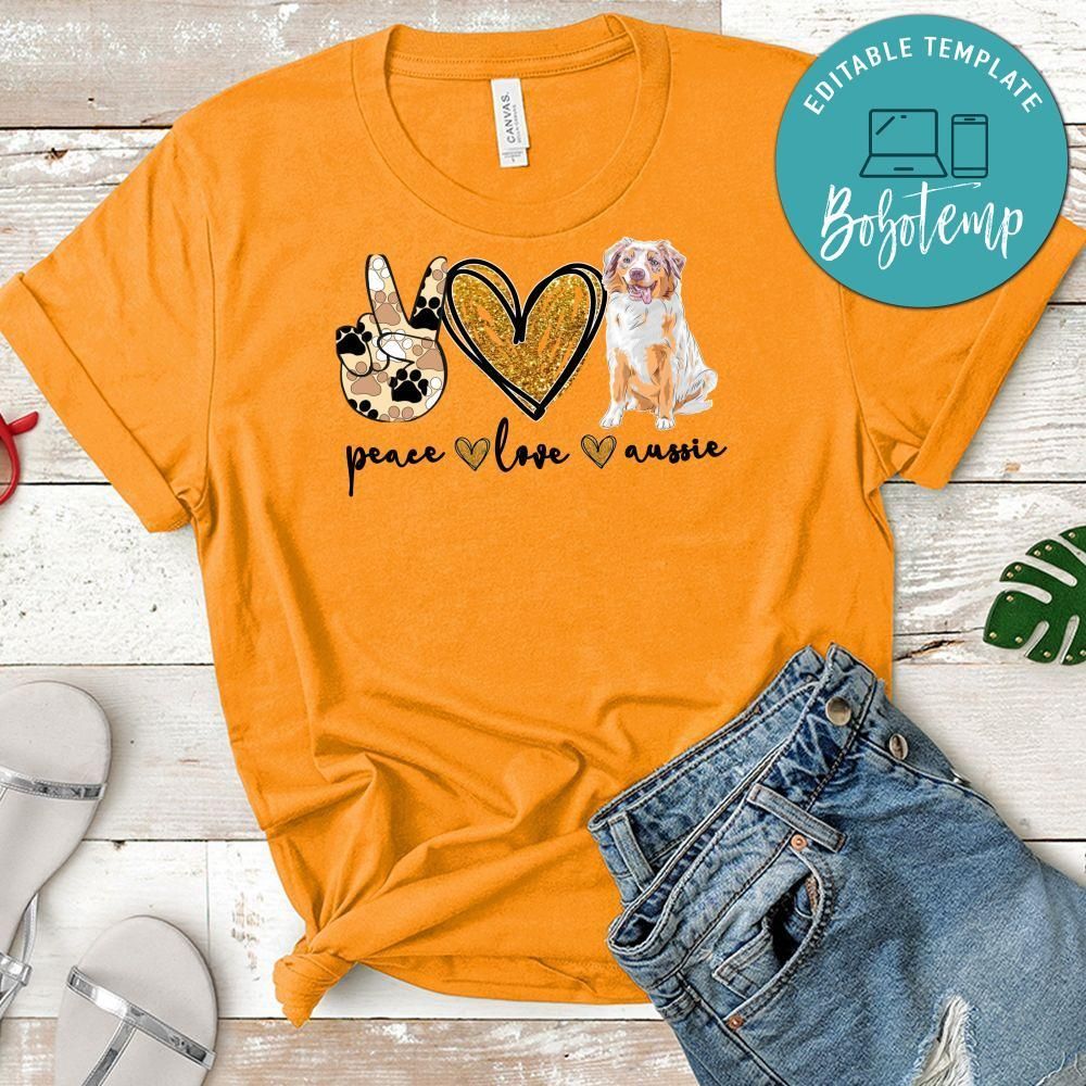 Peace love Aussie Australian Shepherd PNG file template