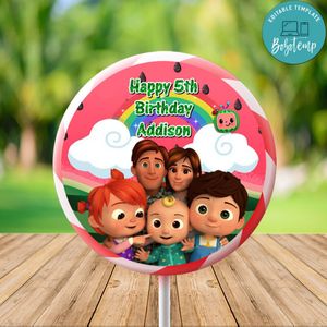 Cocomelon Large Lollipop Labels Digital File Printable Instant Download
