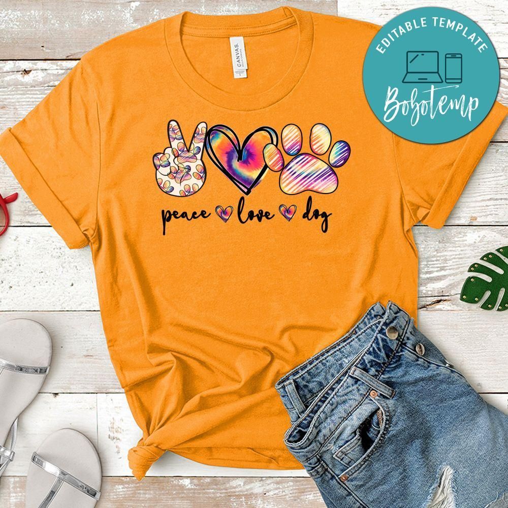 Peace love Dog Tie Dye T-Shirt