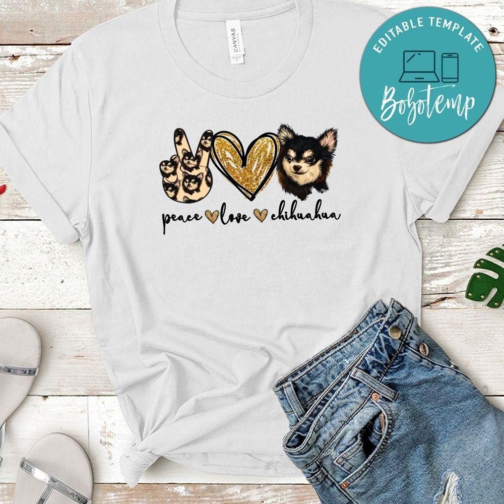 Peace love Chihuahua glitter Chihuahua T-Shirt