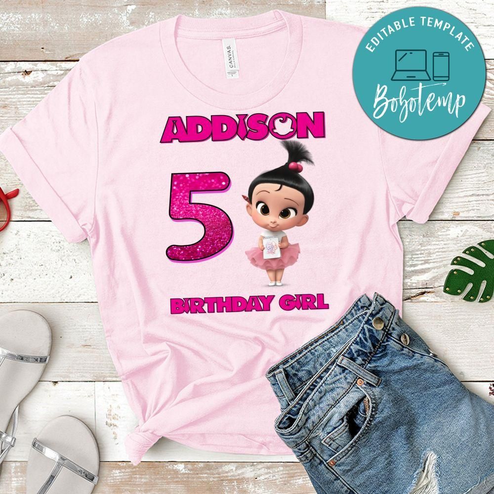 Custom Girl Baby Boss Birthday Shirt for Girl