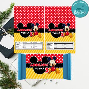 Mickey Mouse hershey Candy Bar Wrapper Digital File Printable Instant Download