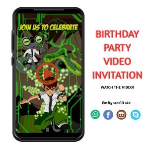 Ben 10 Video Invitation Digital Template Customizable Instant Download