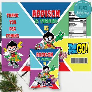 Teen titans Go Chip Bag Digital File Printable Instant Download