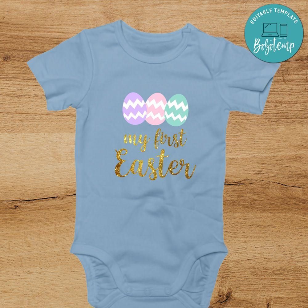 Happy Easter My First Birthday Bodysuit